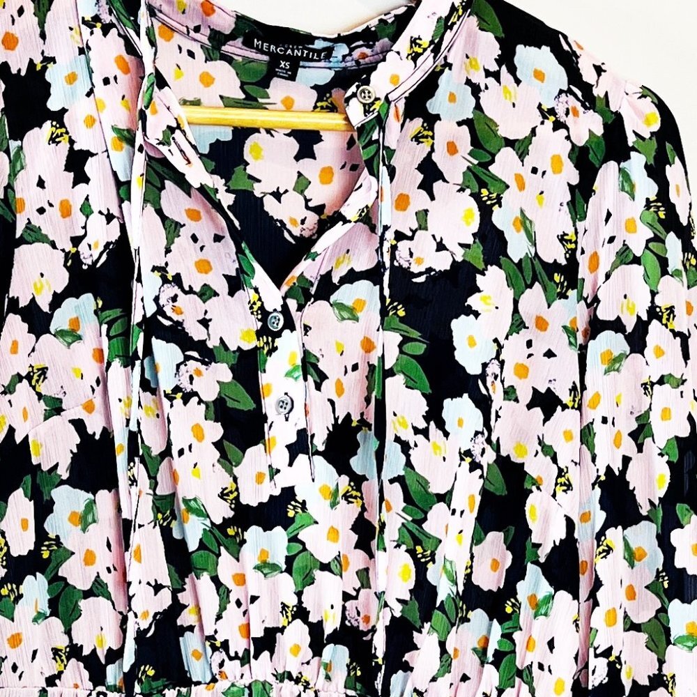 2/$20 J Crew Mercantile Floral Sheer Dress XS - Picture 6 of 7